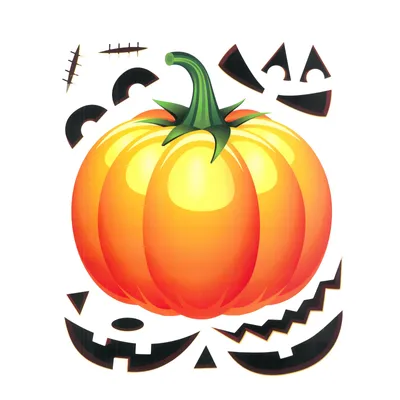 Obrázok produktu pre Sada halloweenskych nálepok na okno - tekvica - 15 častí