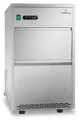 Produktbild von Klarstein Eiswürfelmaschine, Profi Ice Maker, Eiswürfelbereiter für Klare Eiswürfel, Eiswürfelmaschine für Gastro & Zuhause, Leise Eiswürfelmaschine Groß mit Eiswürfelbehälter, 160W, 25kg/Tag, Silber