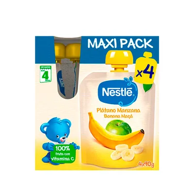 Produktbild von Nestlé Bananen-Apfel-Beutel 4x90g