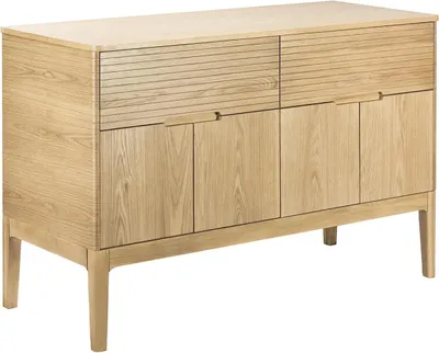 Image de Meuble double-vasque 120 cm en chêne naturel ALASKA