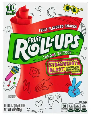 Image de Tatouages pour la langue Fruit Roll-Ups « Strawberry Blast » 141 g
