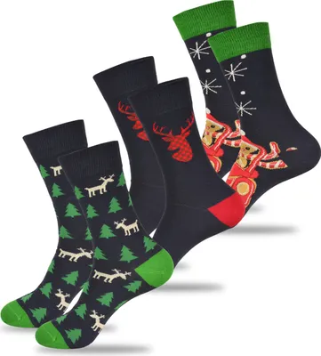 Produktbild von 3 Paar Weihnachtssocken von Lee Cooper Keksmuster als Geschenk für Weihnachten