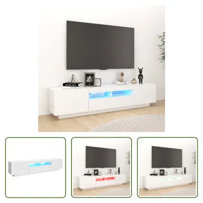 Immagine prodotto di The Living Store Mobile TV con luci LED bianco 180x35x40 cm