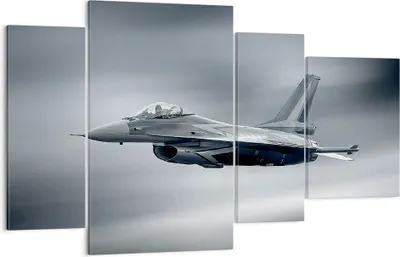 Produktbild von Bild auf Leinwand - Leinwandbild - Flugzeug Himmel Flug - 120x70cm - Wand Bild - Wanddeko - Leinwanddruck - Bilder - Kunstdruck - Wanddekoration - Leinwand bilder - Wandkunst - DL120x70-3415