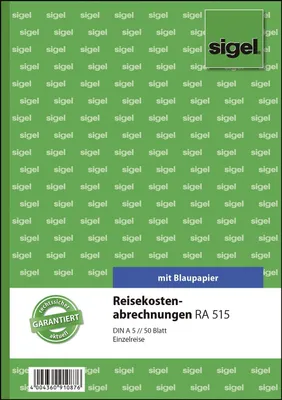 Obrázek produktu pro Sigel® RA515 Výkazy cestovních výdajů pro jednotlivé cesty - A5, SD, MP,50 listů