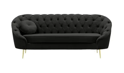 Produktbild von SLF24 - Gestepptes 2,5-Sitzer Sofa Kooper - schwarz - Velluto 20