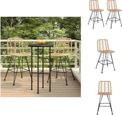 Image de vidaXL Tabouret de bar 2 pcs. 45x56x103,5 cm PE-Rattan et acier - Chaises de jardin