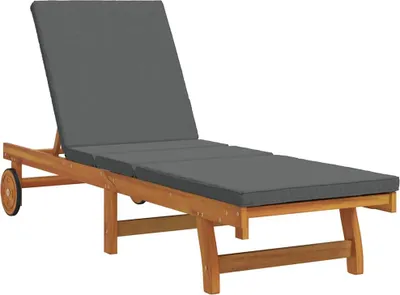 Image de Chaise longue vidaXL marron 199 x 63 x 85 cm en bois massif d'acacia