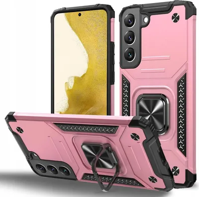 Image de Coque rose pour Samsung Galaxy S22+ avec support anneau