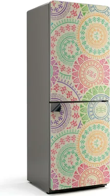 Produktbild von Ethnische Bezirksmuster – Magnetische Kühlschrank Abdeckung – Dekorfolie magnetisch Küche – Kühlschrank Magnet Deko – selbstklebende Magnettafel – Magnetfolie für Kühlschranktür – 70x190 cm