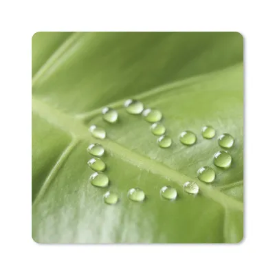 Produktbild von MuchoWow® Mauspad Mousepad Foto eines botanischen Blattes mit Wassertropfen in Form eines Herzens 20x20 cm - Mousepads - Maus Mat - Pad - Mausunterlage - Desk Mat - Bureauartikeln