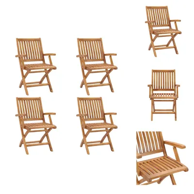 Immagine prodotto di vidaXL Sedie da giardino pieghevoli 4 pz. Legno massiccio teak - Sedie da giardino