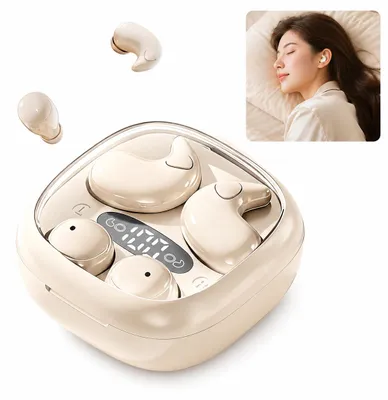 Produktbild von Schlafkopfhörer Bluetooth für Seitenschläfer, Mini In Ear Kopfhörer für kleine Ohren, unsichtbare kabellose Ohrhörer mit Ladecase und 20 Stunden Akkulaufzeit