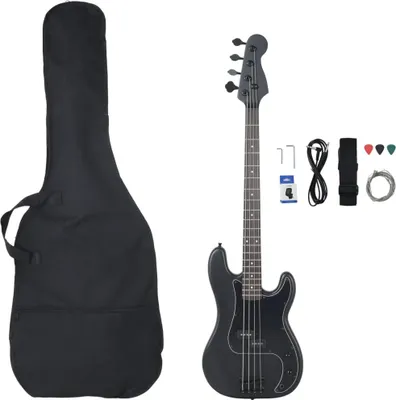 Produktbild von vidaXL E-Bass für Anfänger mit Tasche Schwarz 4/4 46"