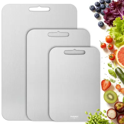 Image de Ensemble de planches à découper en titane, 3 pièces, pour la cuisine