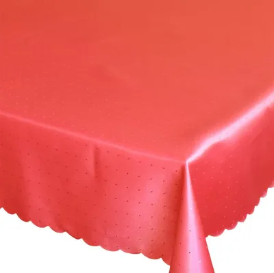 Produktbild von Tischdecke STELLA Wellenrand einfarbig Polyester rot 130 x 170 cm