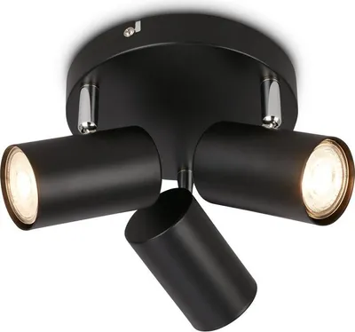 Produktbild von Deckenstrahler Deckenleuchte Schwenkbar 3 Flammig Deckenlampe Flur 16cm Schwarz