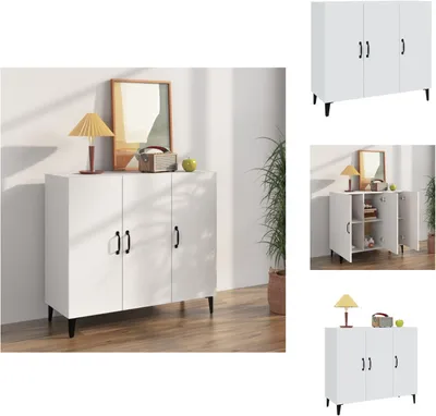 Image de vidaXL Sideboard Blanc 90x34x80 cm Bois composite - Sideboards