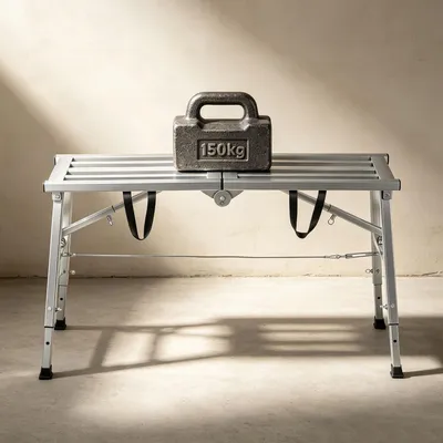 Produktbild von Ikodm Arbeitsplattform klappbar 120x29 cm höhenverstellbar 56-80 cm Stahl 150 kg