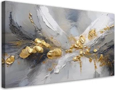 Produktbild von Leinwandbild Gold Glamour Abstrakt 120x60 Feeby Gold bild für die wand bereit zum aufhängen