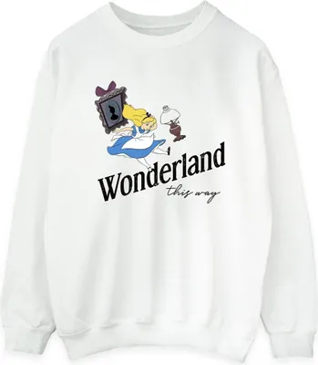 Produktbild von Disney - "Alice In Wonderland This Way" Sweatshirt für Damen BI5654 (L) (Weiß)