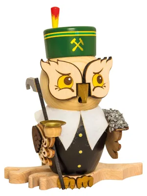 Productafbeelding van Solidchoice - Wierookfiguur Rookuil van Massief Hout 16 cm