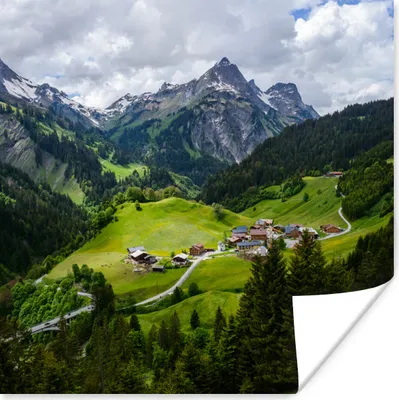 Produktbild von MuchoWow® Poster Berge in Österreich 50x50 cm - Wohnzimmerdekoration