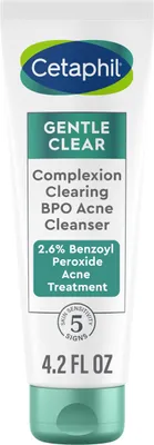 Produktbild von Reinigungsgel, Cetaphil, Gentle Clear, zur Beruhigung der Haut und Linderung von Akne, gegen Hautausbrüche, mit Benzoylperoxid 2,6%, parfümfrei, 124ml