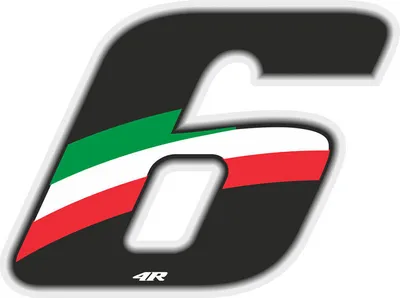 Obrázek produktu pro Nálepka s číslem závodu pro motocykl "6" trikolora 100 x 130 mm