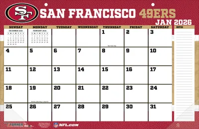 Produktbild von Turner San Francisco 49ers NFL 43 x 27 cm Team Tischkalender 2026