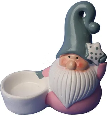 Zdjęcie produktu dla Ceramiczna ozdoba świąteczna MIKOŁAJ z podstawką na tealight