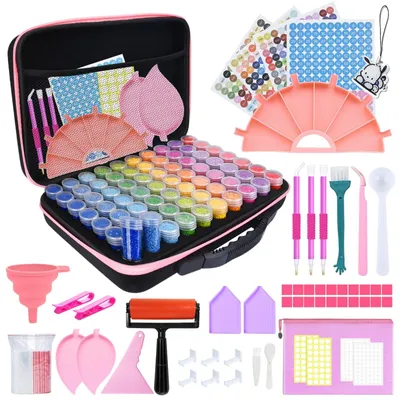 Produktbild von Omgoods – Set mit Zubehör und Aufbewahrungsboxen für Diamantmalerei (5D)