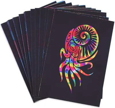 Produktbild von Kratzbilder Set für Kinder,Kratzpapier Set, 20 Große Blätter Regenbogen Kratzpapier zum Zeichnen und Basteln