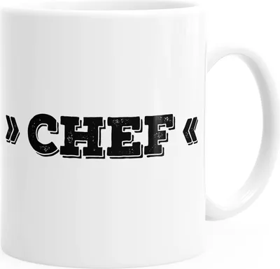 Produktbild von Kaffee-Tasse mit Chef Schriftzug Chef-Tasse einfarbig MoonWorks® weiß unisize