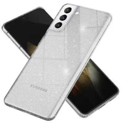 Image de NALIA Glitter Housse de portable pour Samsung Galaxy S21 Plus, Glitter Housse de portable Cover Protection Transparent