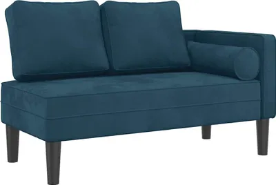 Immagine prodotto di vidaXL chaise longue con cuscino in velluto blu