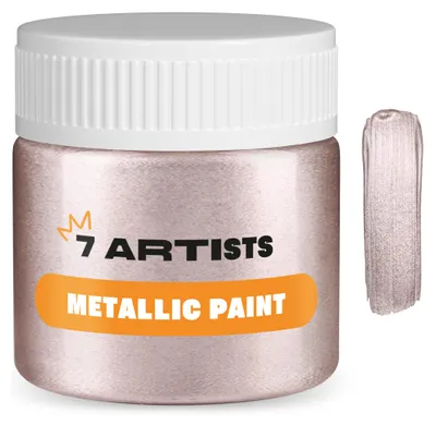 Produktbild von 7 Artists Acrylfarbe Rose Gold Metallic 50 ml | Acrylfarbe Metallic - Metallic Acrylfarben für Leinwand , Papier, Steine , Holz usw.
