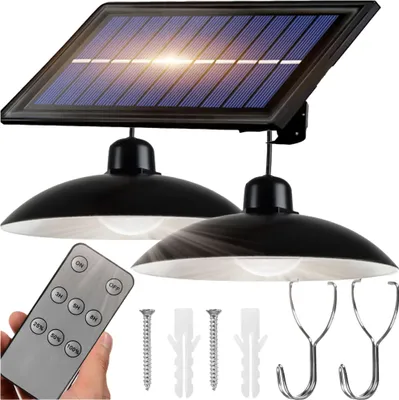 Obrázok produktu pre 2X solárne záhradné závesné svietidlá LED + pilot