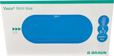Produktbild von B. Braun Vasco® Nitril Untersuchungshandschuhe blau (150er Box)