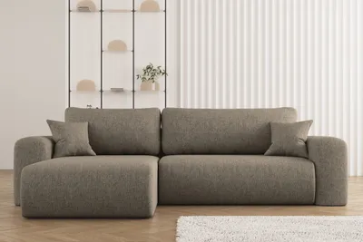 Image de Canapé d'angle en L CAPRI, tissu Verita, beige foncé, côté gauche