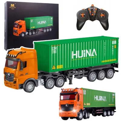 Obrázok produktu pre RC diaľkovo ovládaný nákladný automobil s kontajnerom, HUINA, svetlo a zvuk, mierka 1:18