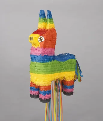 Produktbild von Pinata Esel mit Ziehbändchen bunt | 35 x 10 x 55 cm