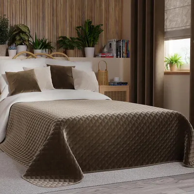 Zdjęcie produktu dla MARKIZETA VELVI Narzuta dekoracyjna, rozmiar 220x240cm, kolor 002 brązowy VELVI0/NAP/002/220240/1