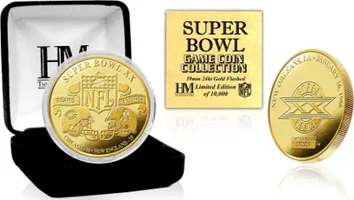Image de Pièce commémorative du Super Bowl XX, plaquée or, diamètre 39 mm