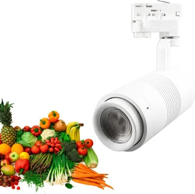 Produktbild von ISOLED 3-PH Schienen-Strahler fokussierbar, 34W, 20°-70°, weiß matt, Fruit 3000K