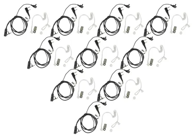 Produktbild von vhbw 10x Headset kompatibel mit Kenwood TK-373G, TK-430, TK-388G, TK-378G, TK-431 Funkgerät - schwarz, Akustikschlauch