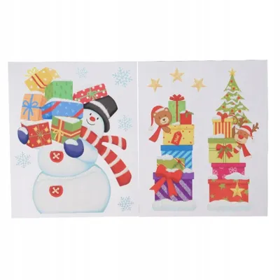 Imagen del producto de Adhesivos decorativos para ventanas con motivos navideños, de 34,5 cm