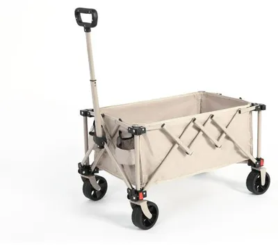 Image de Chariot pliable – Chariot à plateau – Chariot pliable – Chariot de transport – Trolley – Beige