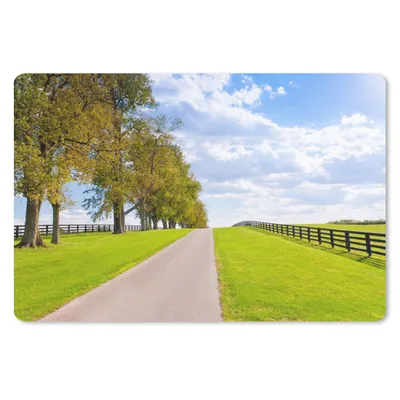 Produktbild von MuchoWow® Mauspad Mousepad Wolken - Bäume - Straße 27x18 cm - Mousepads - Maus Mat - Pad - Mausunterlage - Büroartikel - Desk Matten