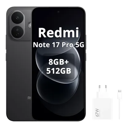 Produktbild von Xiaomi Redmi Note 17 Pro 5G Smartphone 8340mAh 8/512GB Schwarz (Inklusive 67-W-Ladegerät)